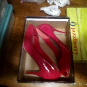 Jazzberry size 10 open toe heels